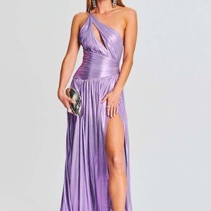 Retrofete One-Shoulder Lavender Evening Gown